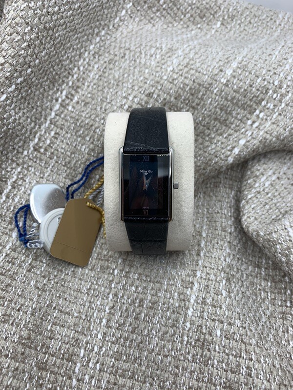 Ladies Robert Cox Black And Stainless With Leather Band Watch