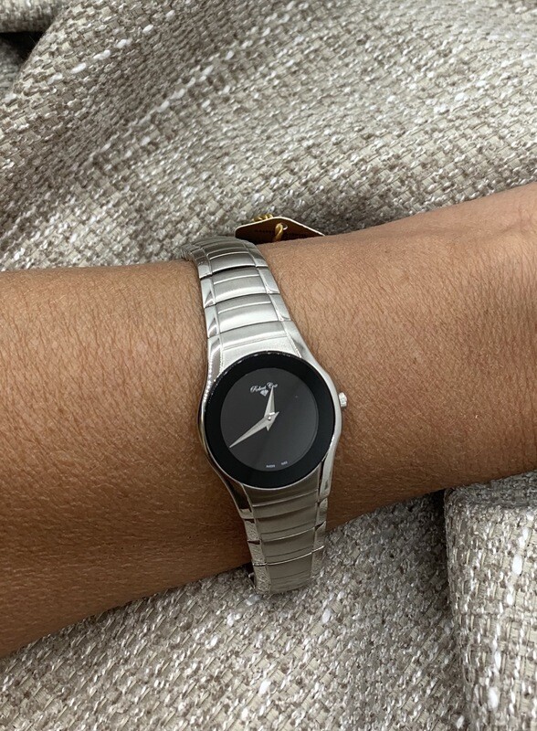 Ladies Robert Cox Brushed Stainless Black Dial Watch