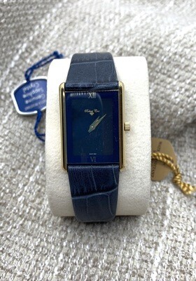 Ladies Robert Cox Navy And Stainless With Leather Band Watch