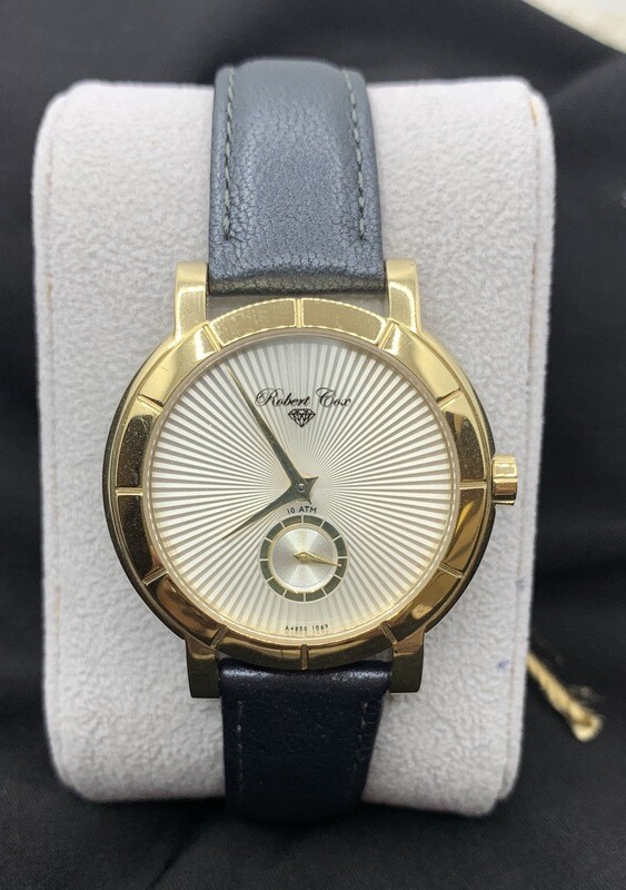 Men’s Robert Cox Burst Watch With Black Leather Band