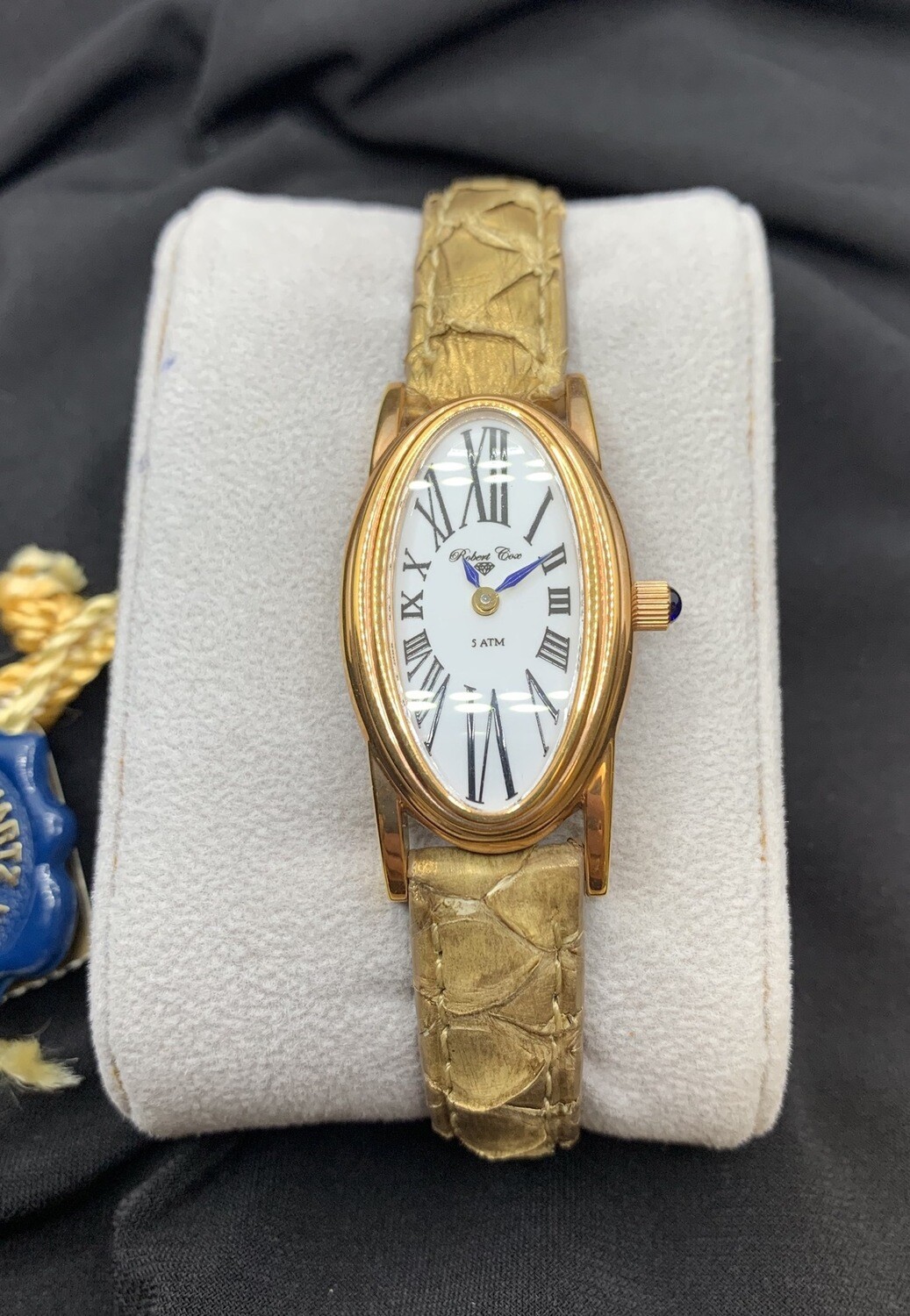 Rose Goldtone Robert Cox Ladies Watch With Python Band