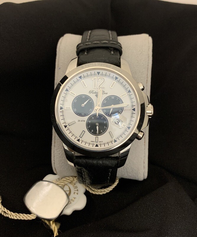 Men’s Robert Cox Signature Watch With Stitched Leather Strap