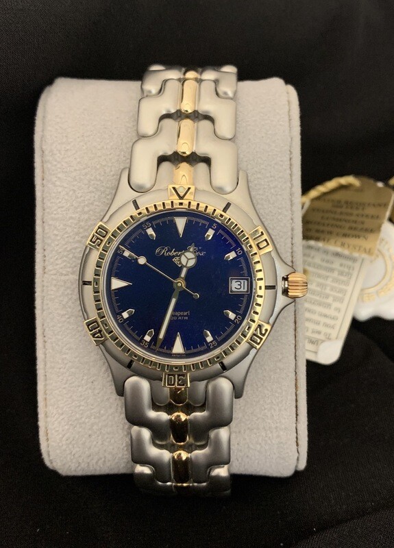 Brushed Two Tone Robert Cox Men’s Watch With Luminous Rotating Bezel