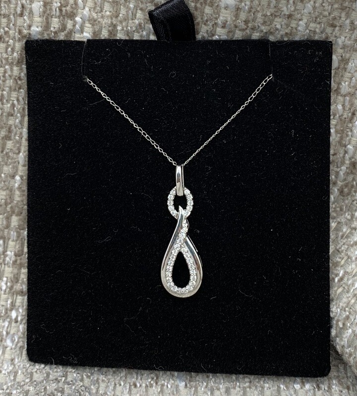 Diamond Drop Necklace 14 Pts. 14 Kt. White Gold