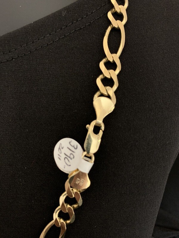 20” Gold Chain 10 KT. Yellow Gold Figero 