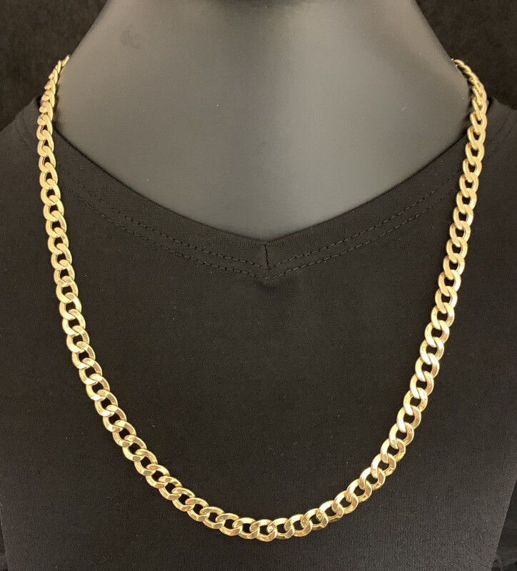 20” Gold Chain Cuban Link 14Kt Yellow Gold