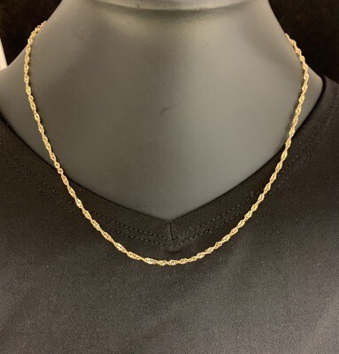 16” Gold Chain 10Kt Yellow Gold Singapore Style