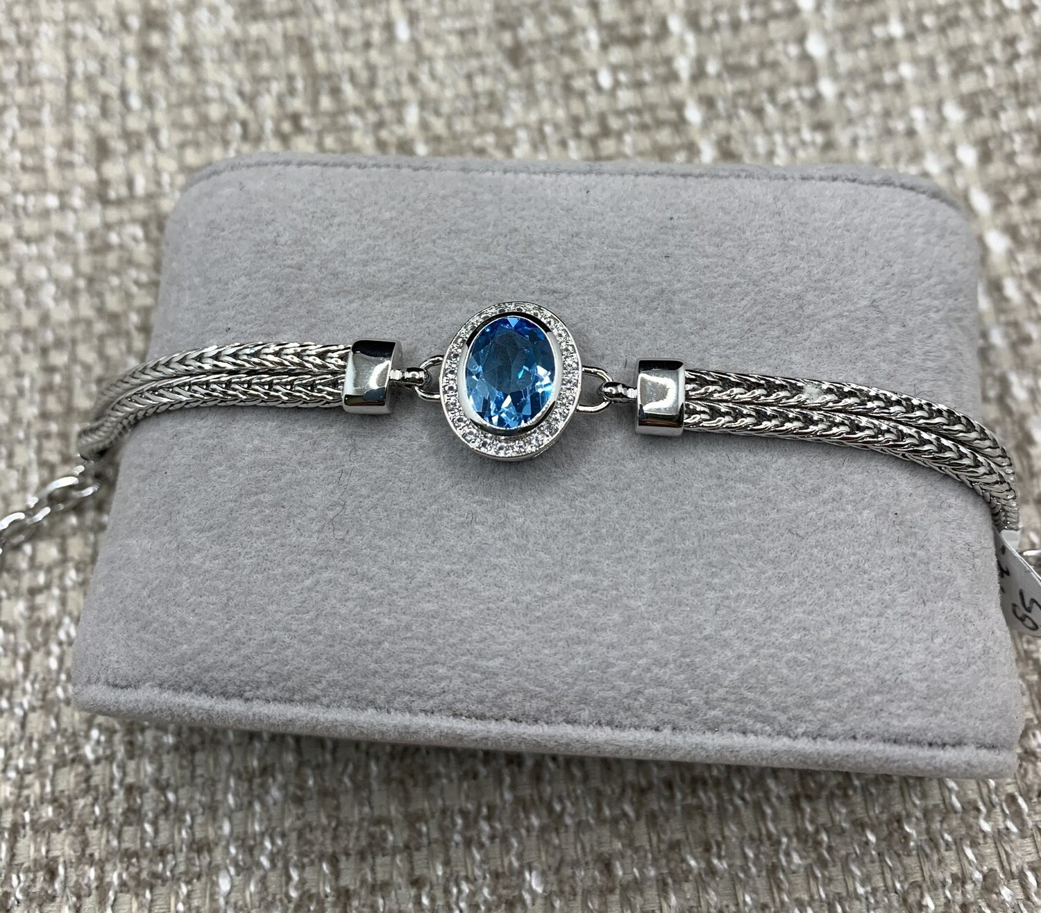 Sterling Silver Genuine Blue Topaz Bracelet