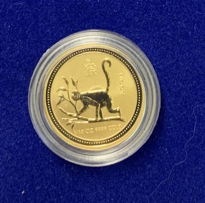 2004 Australian 1/10 Oz Gold Monkey Coin