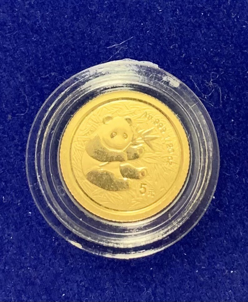 2000 China Panda 5 Yuan 1/20 Oz Gold Coin