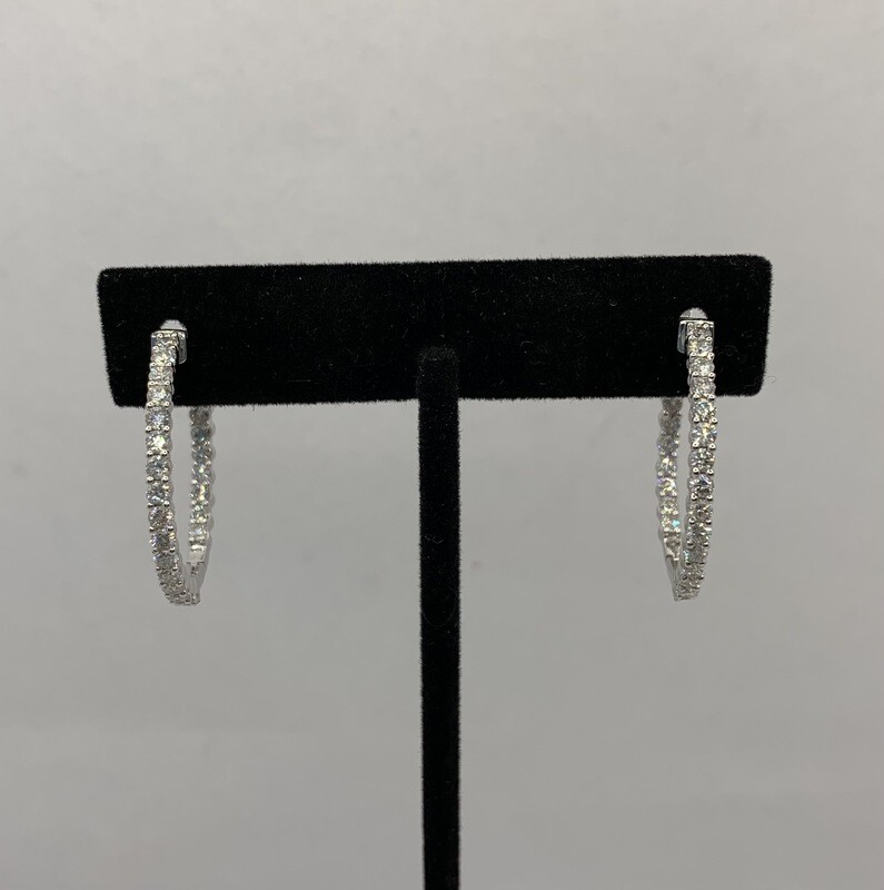 Diamond Earrings Inside Out 2 Ct. Total Weight 10 Kt White Gold