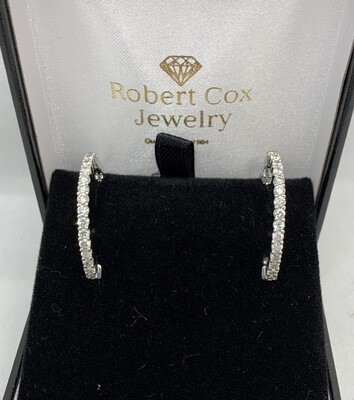 Diamond Earrings Inside Out 2 Ct. Total Weight 10 Kt White Gold