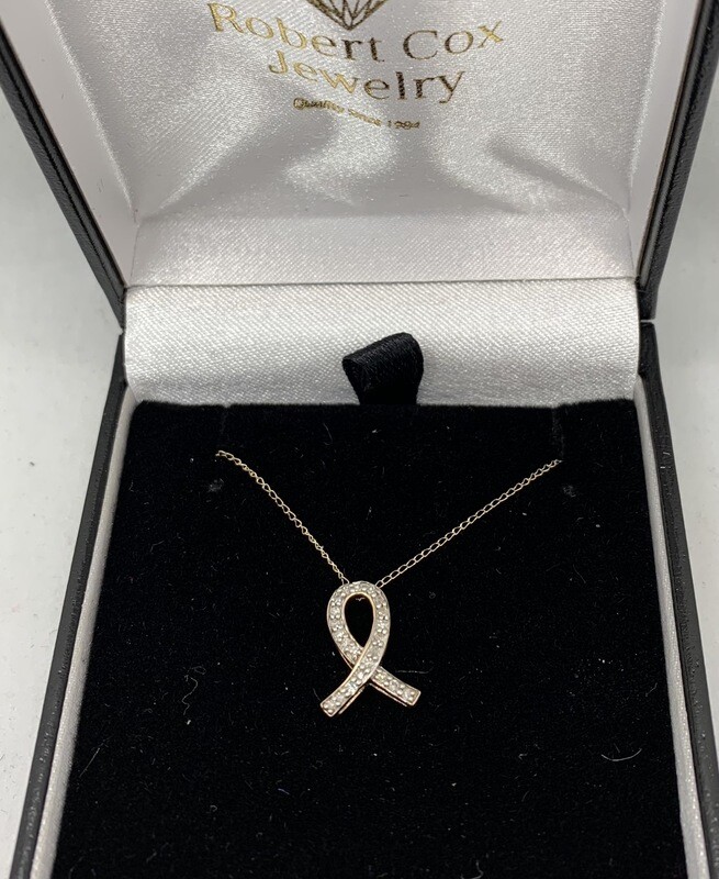Diamond Awareness Necklace 10 Pts Diamond 10 Kt. Yellow Gold