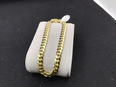 Cuban Link Bracelet Solid 14 Kt. Yellow Gold 8 “ Long