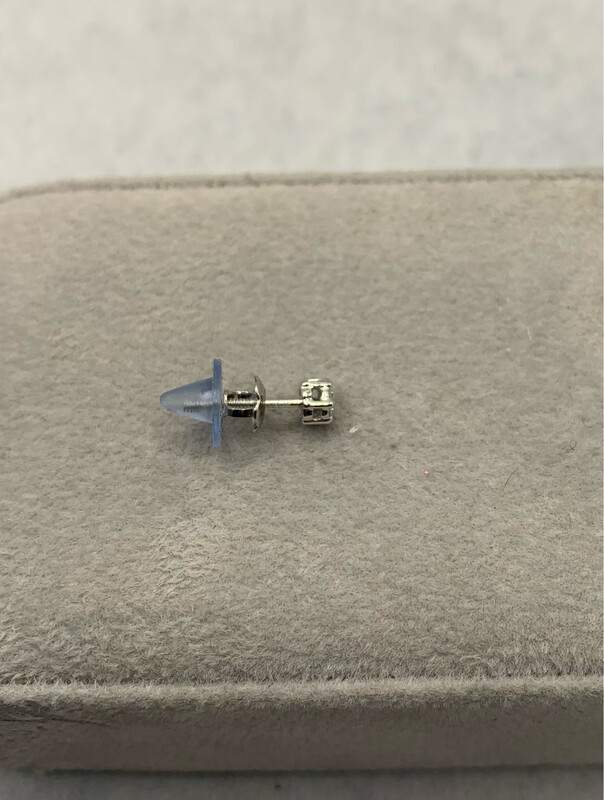 Diamond Flower Cluster Post Earrings 14 Kt. White Gold 8 Pts. Tw.