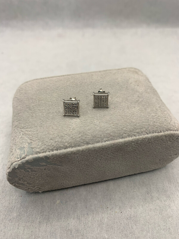 Diamond Square Earrings 10kt. White Gold 15 Pts.