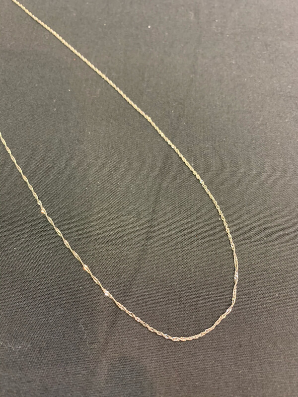 16” Gold Chain 14kt White Gold Singapore Style