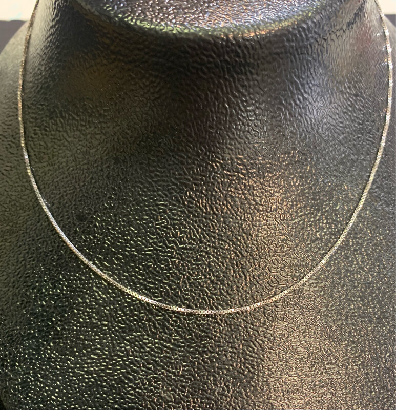 20” Gold Chain 10k White Gold Box Chain