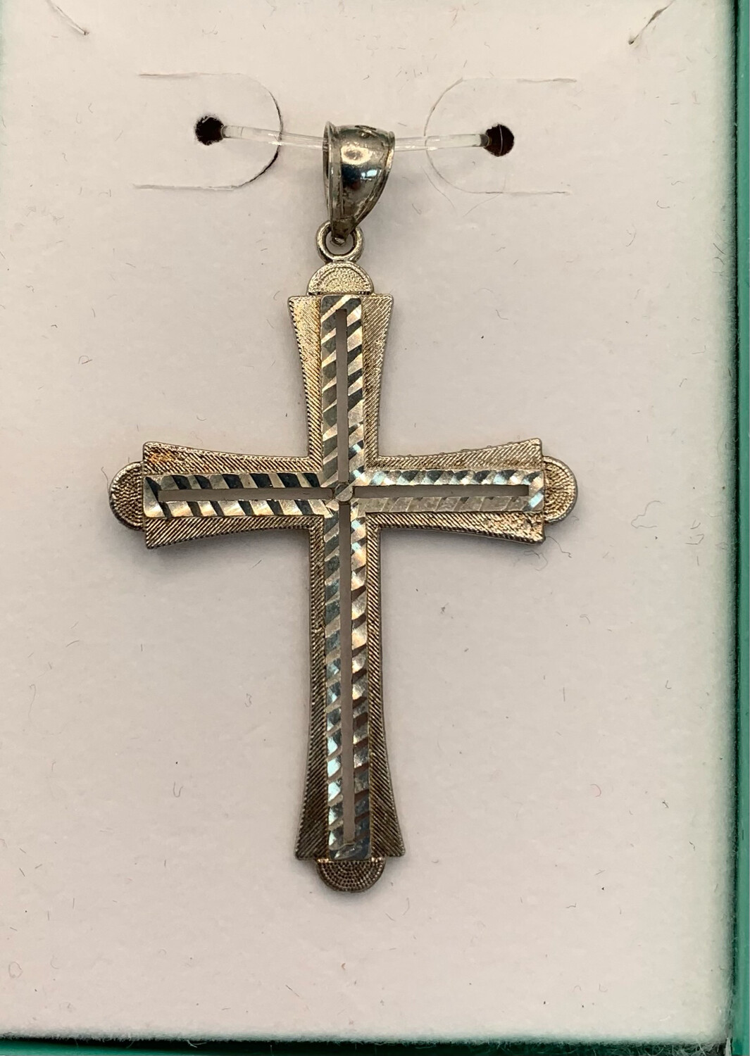 Sterling Silver Carved Cross Pendant