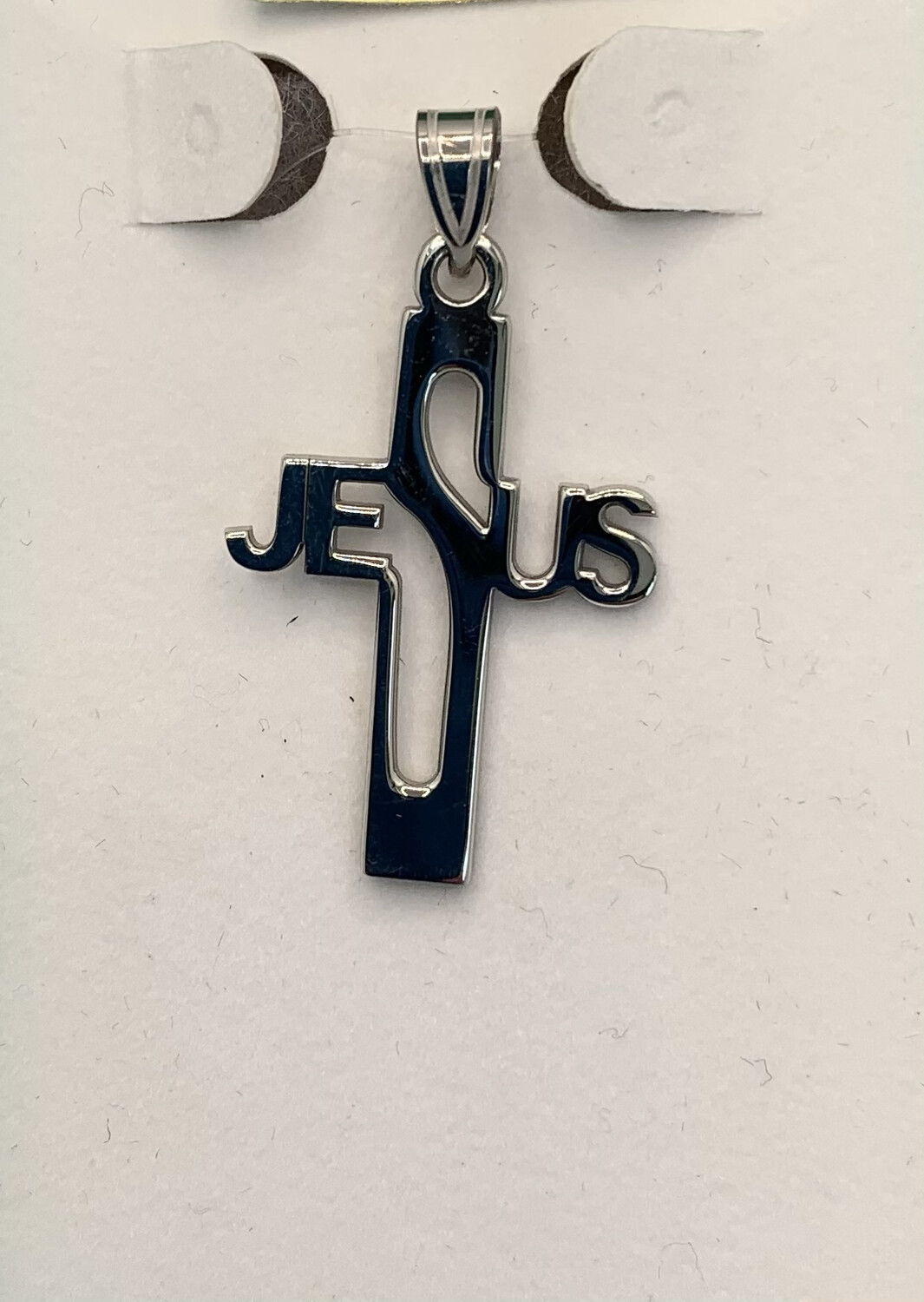 Sterling Silver “Jesus” Cross Pendant
