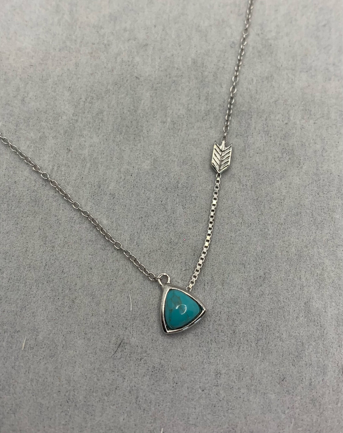 Sterling Silver Necklace Turquoise Arrow Style