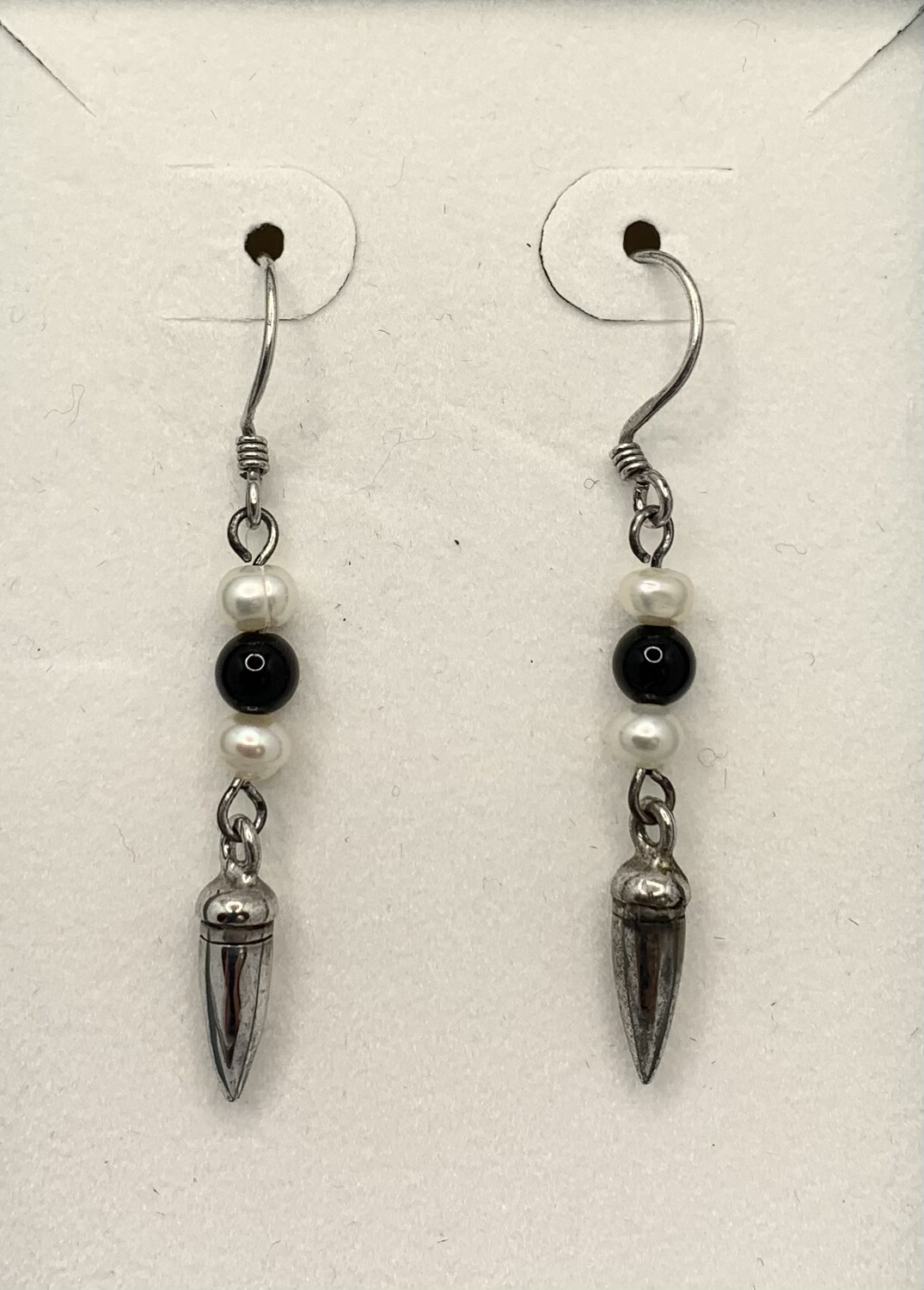 Sterling Silver Dangle Beaded Earrings