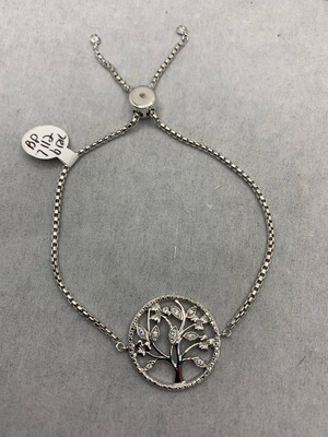 Sterling Silver Tree Bracelet With Bolo Clasp