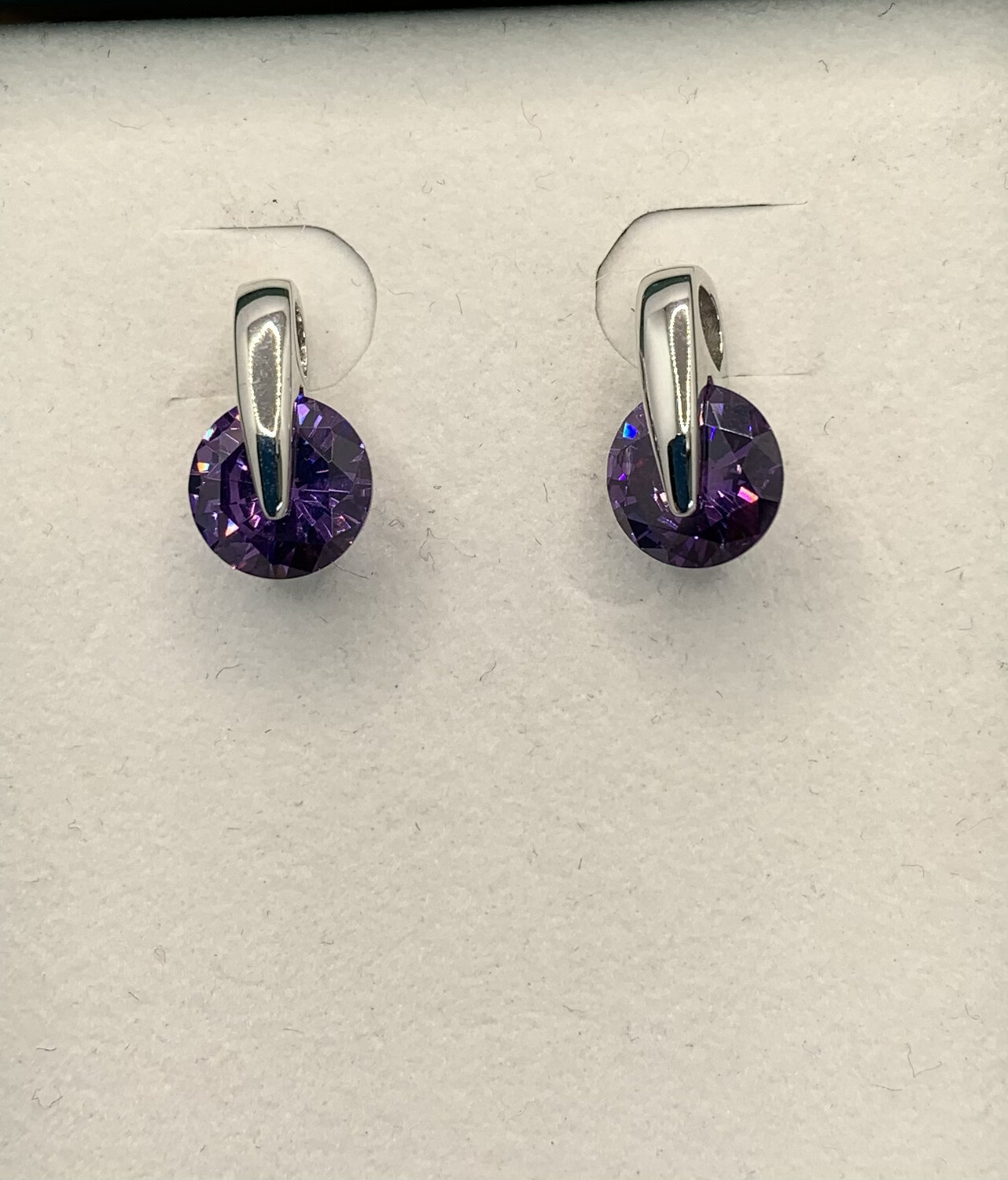 Sterling Silver Amethyst Earrings Unique Design