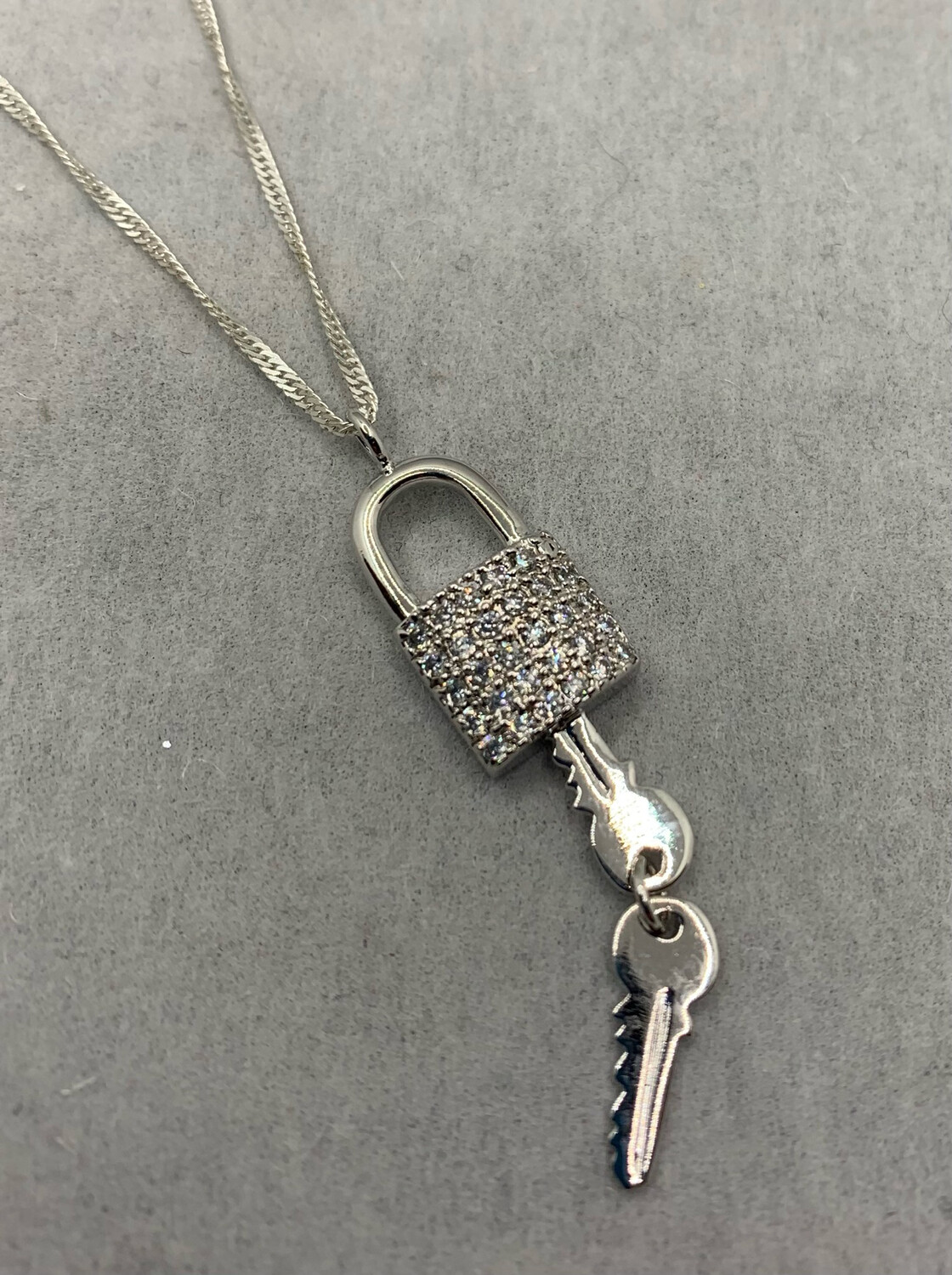 Sterling Silver Necklace Lock And Key