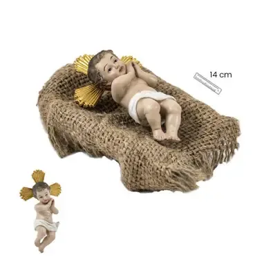 Niño Jesús en cuna 10 cm.