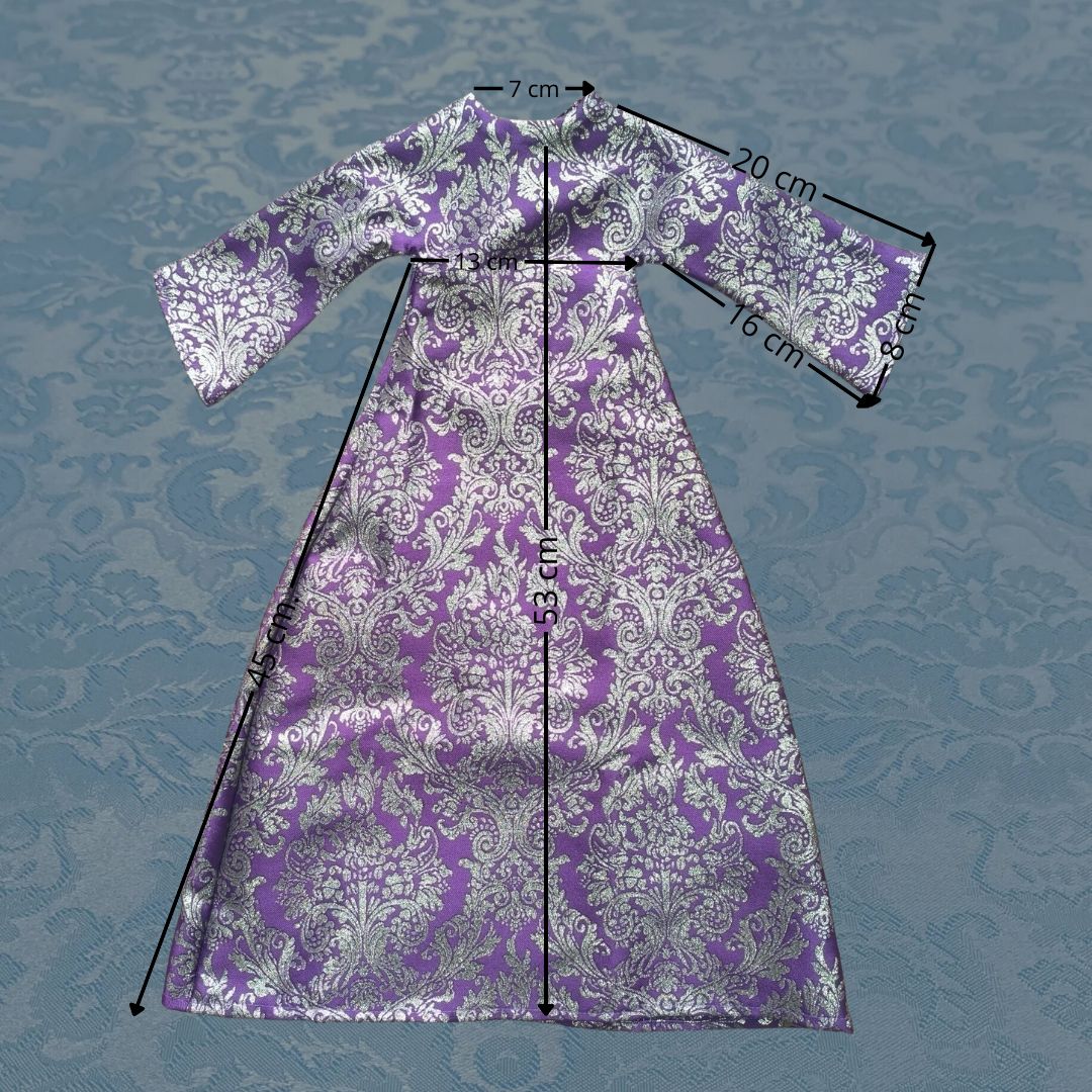 Saya brocada morado 55 cm.
