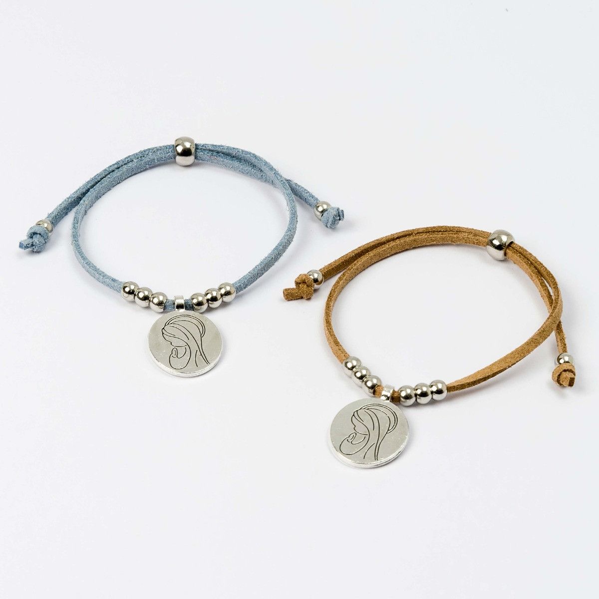 Pulsa con medalla de la Virgen María (2 colores)