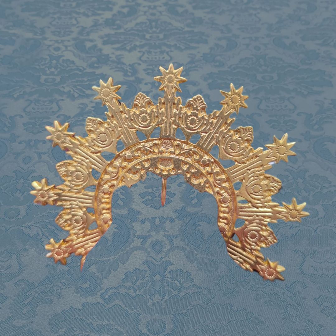 Diadema dorada 4x7 cm.