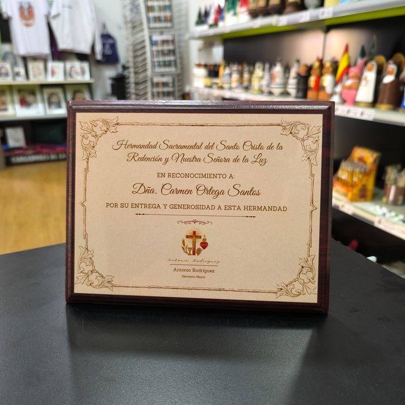 Placa de aluminio personalizada