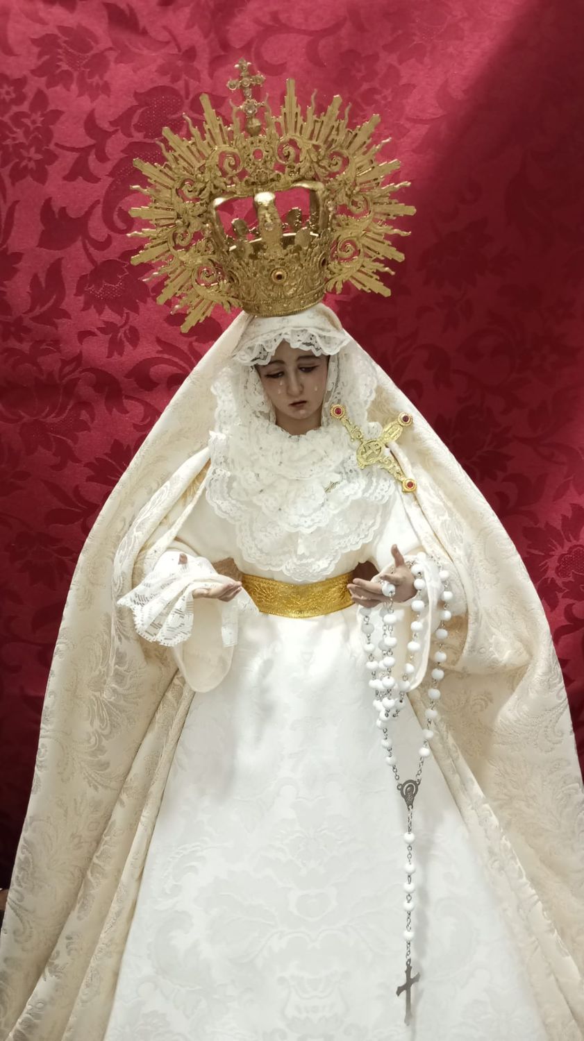 Dolorosa inspirada en Montesión 55 cm. vestida + orfebrería (OFERTA)