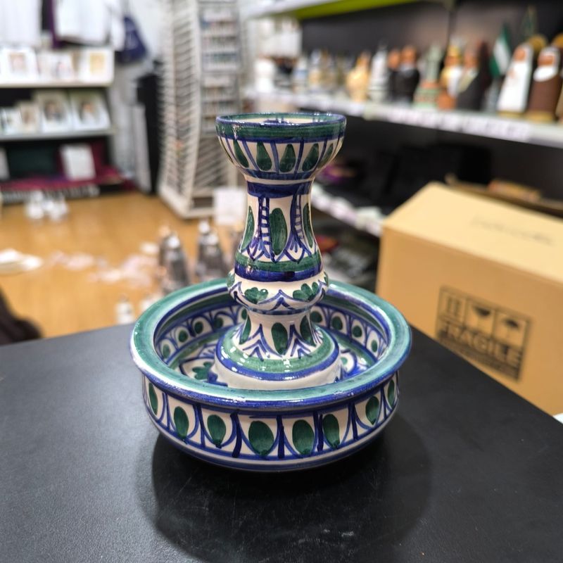 Fuente azul y verde