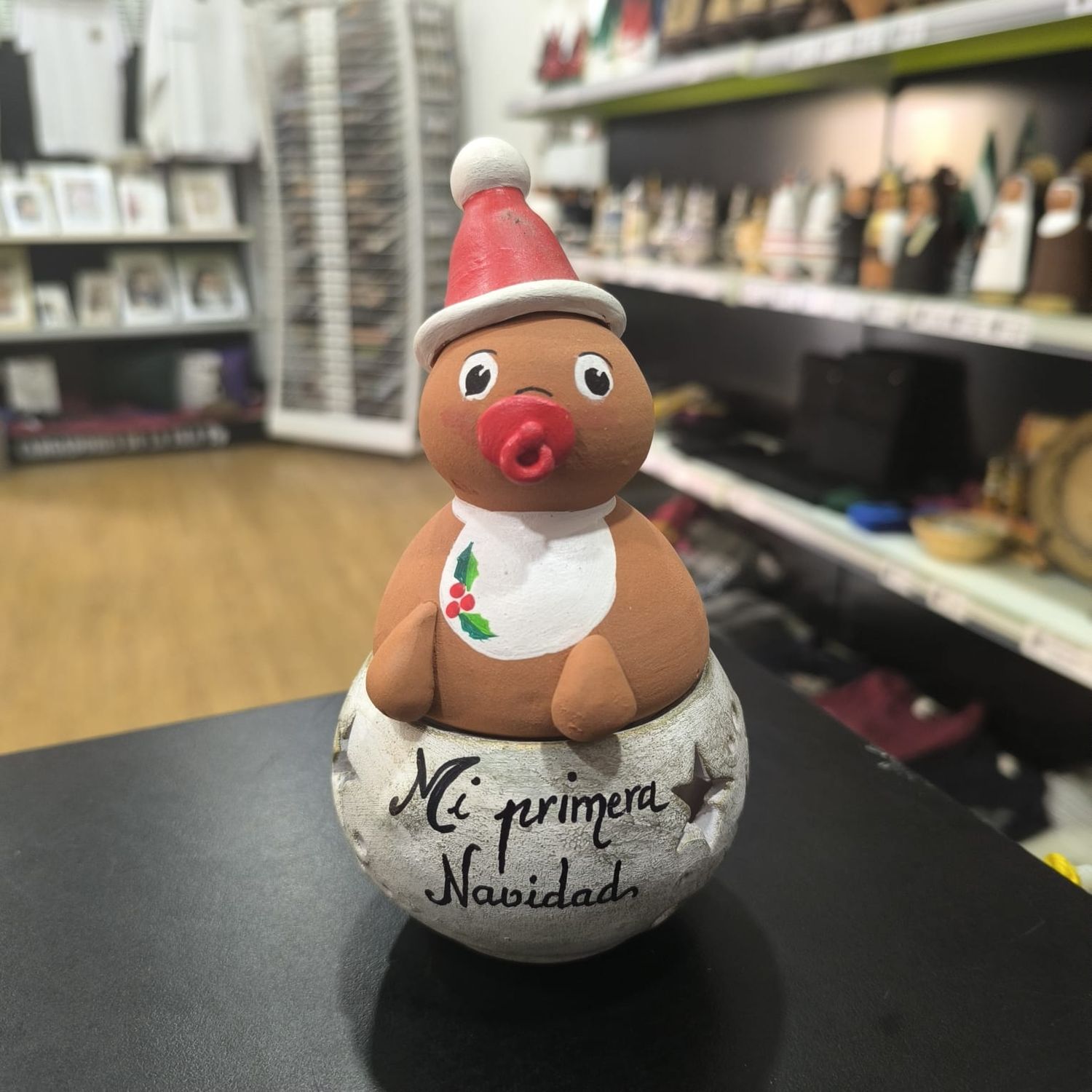Incensario bebé Papá Noel con babero blanco