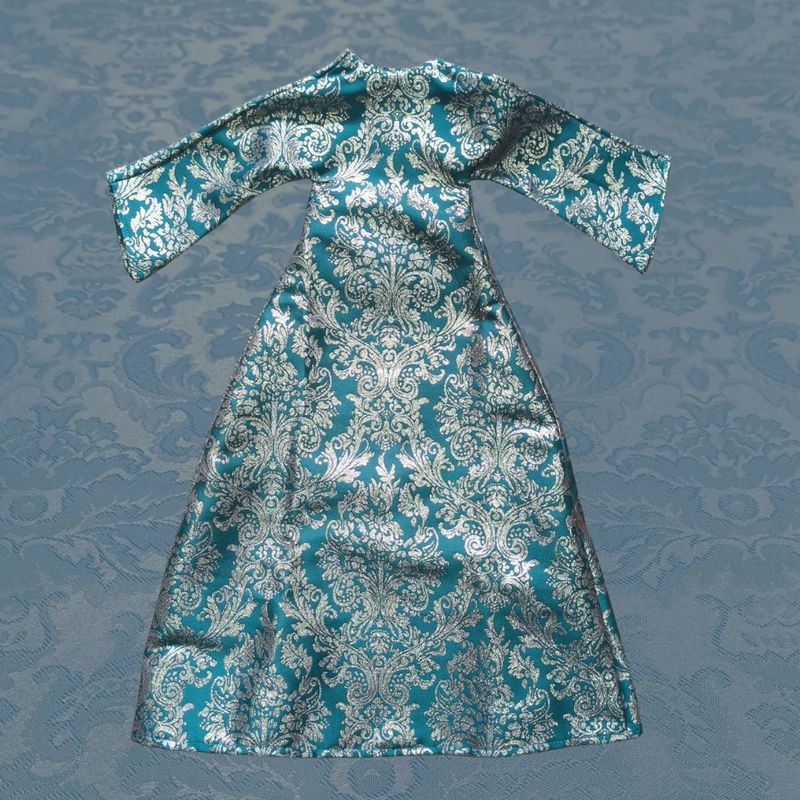 Saya brocada verde 55 cm.