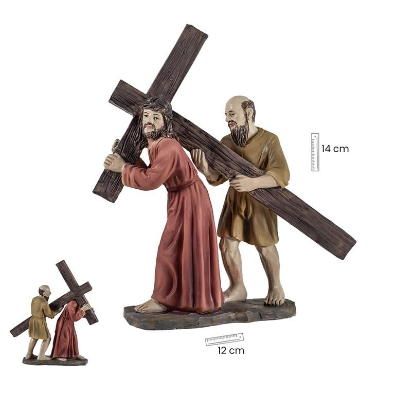 Jesús con el Cirineo 14 cm.