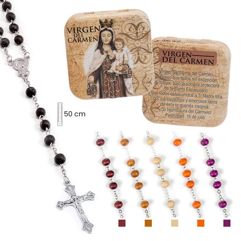 Rosario Virgen del Carmen con estuche