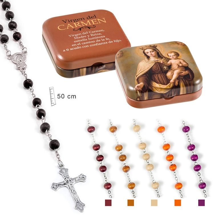 Rosario Virgen del Carmen con estuche