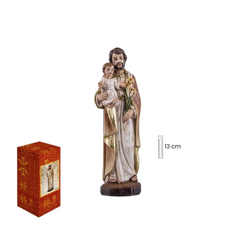 SAN JOSE CON NIÑO MADERA CLARA 13CM