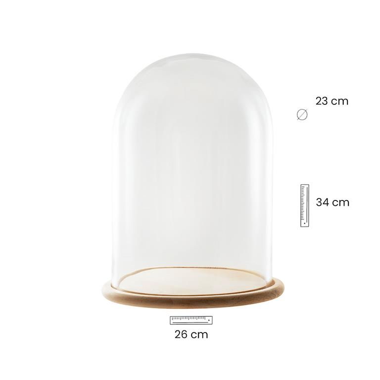 Fanal base de madera 26X26X34CM 23/677