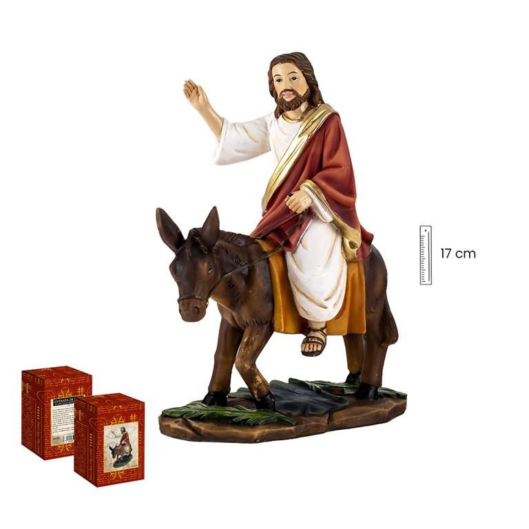 Jesús en la Borriquilla 17 cm.