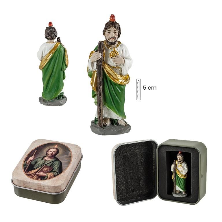 Figura de San Judas Tadeo en estuche metálico (5 cm)