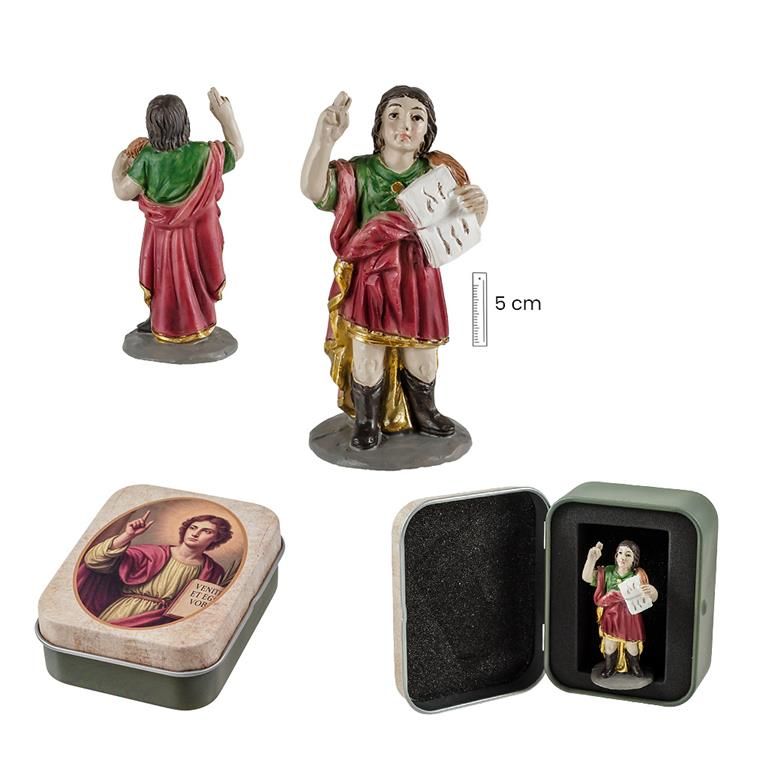 Miniatura de San Pancracio en estuche metálico (5 cm)