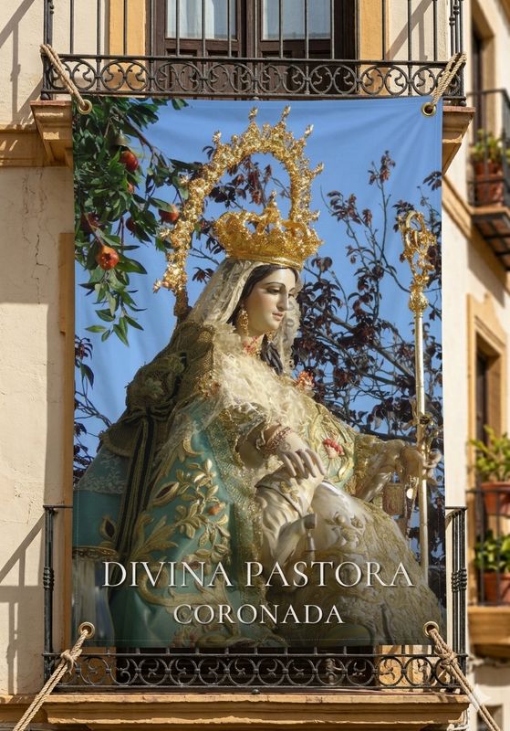 Lona Divina Pastora 100x70 cm.