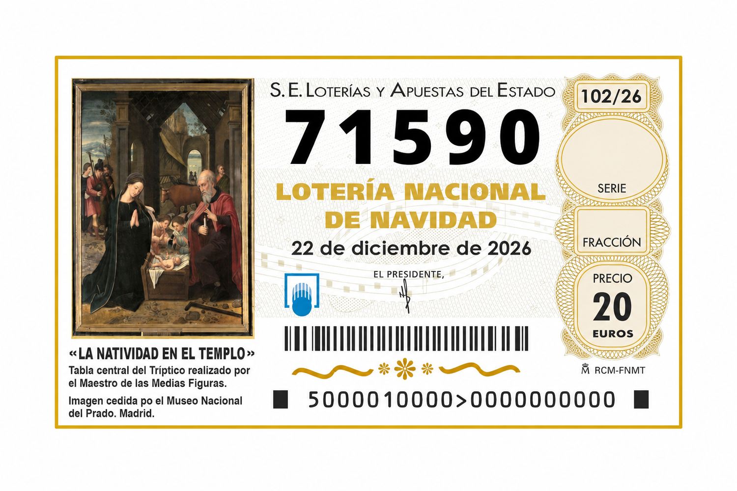 Décimo de Lotería de Navidad 2026 – Nº 71590