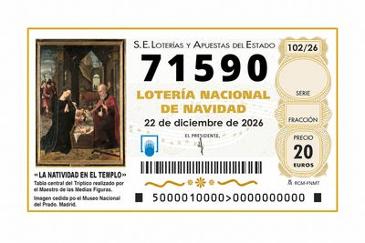 Décimo de Lotería de Navidad 2026 – Nº 71590 Décimo de Lotería de Navidad 2026 – Nº 71590