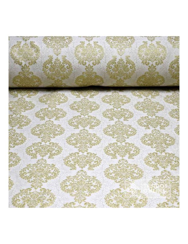 Brocado blanco con dorado